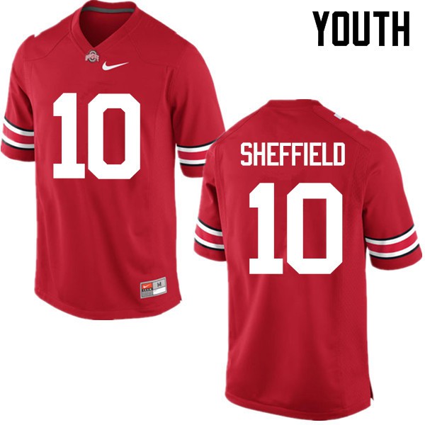 Ohio State Buckeyes #10 Kendall Sheffield Youth College Jersey Red OSU83313
